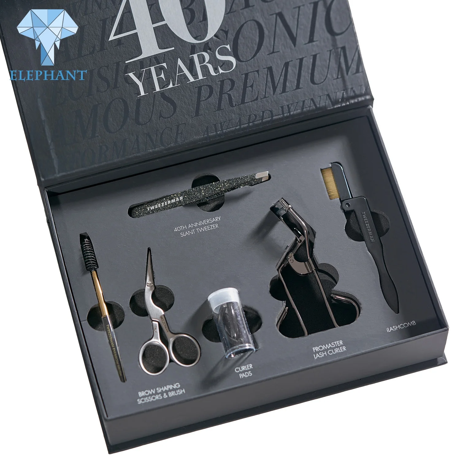 Custom Luxury Black Hairdressing Eyelash Care Tool Set Packaging Gift Box