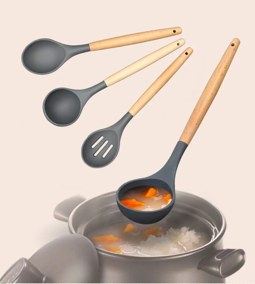 Non-stick Heat Resistant Silicone Cooking Kitchen Utensils Spatula Set Kitchenware Spatulas For Nonstick Cookware