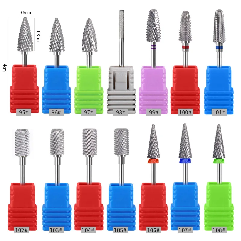 High Quality Two-way Tungsten Steel Armor Removal Drill Bit Quick Nail Exfoliation Tool Volcano Nail Bits Super Long Nail Bit