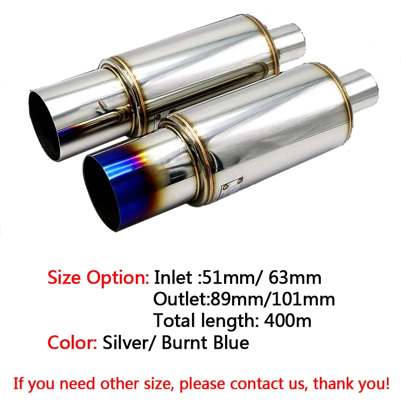 Stainless Steel Drum Modified Sports Car Sound Waves Universal Exhaust Pipe Oblique Muffled and Vigorous Drum