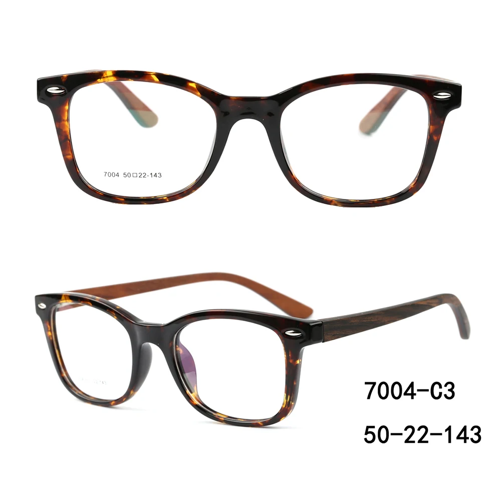 7004 wholesale fashion optical wooden temple tr90 glasses