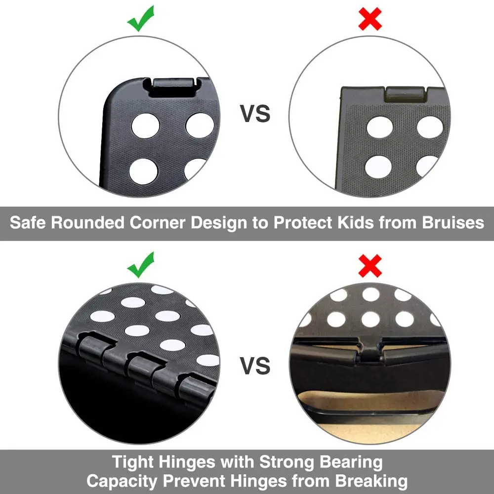 Amazon hot selling  Plastic Kids Portable Foot PP 150 kg folding step stool with anti slip