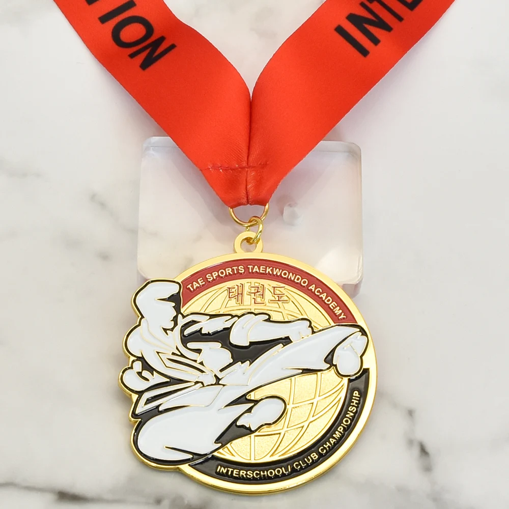 China supplier award souvenir custom spray painted soft enamel medals with sublimation ribbon
