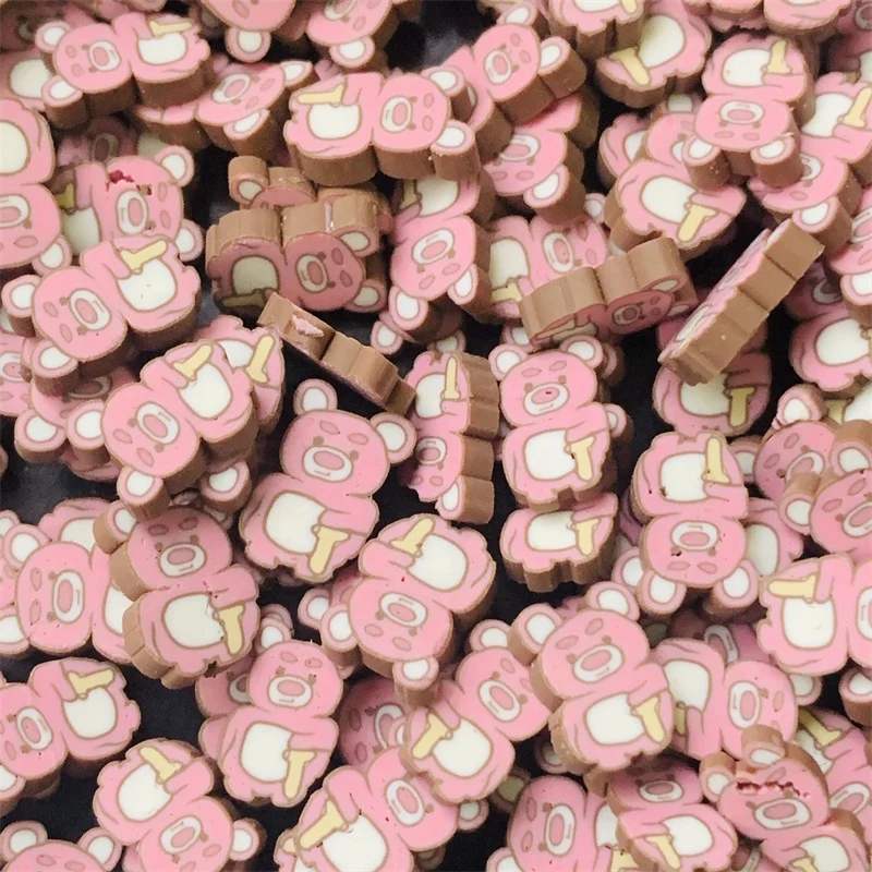 100g/Bag Cartoon Strawberry Pink Bear Polymer Clay Slices Hot Clay Sprinkles For Slime Filling Accessories Shaker Cards Deco