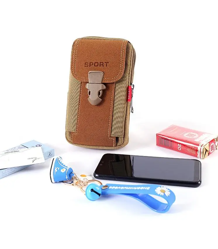 Wholesale Mens Mini Camping Bag Travel Sports Belt Bum Pouch small Fanny Pack phone money purse vertical waist bag for men