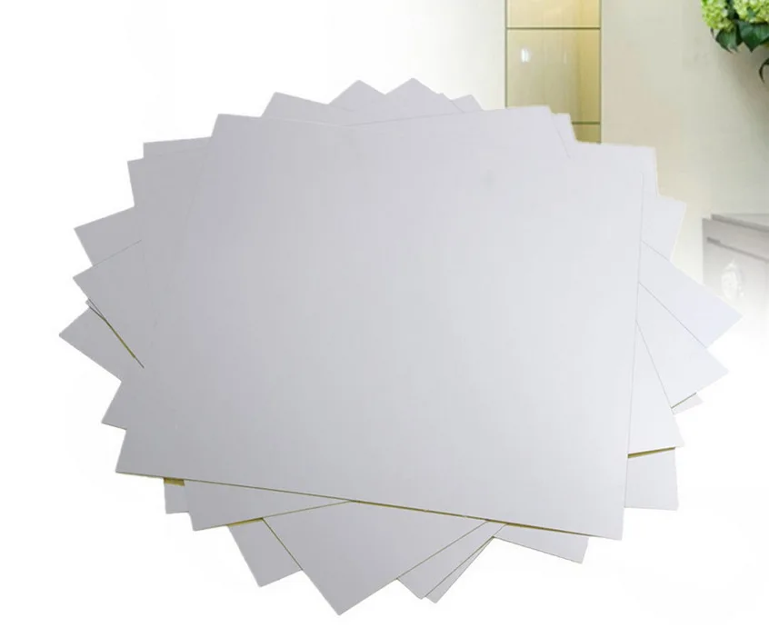 DIY Home Decor Mirror Tiles Wall Sticker Square Self Adhesive Stick On Art