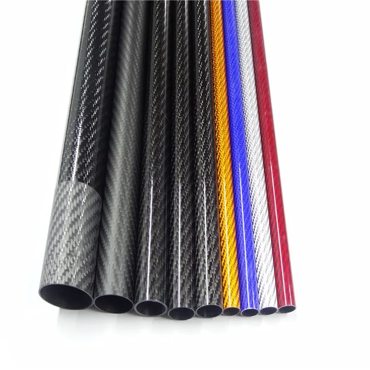 3K саржевая простая Узорчатая обернутая в рулоне трубка из углеродного волокна 10 мм 20 мм 30 мм 40 мм