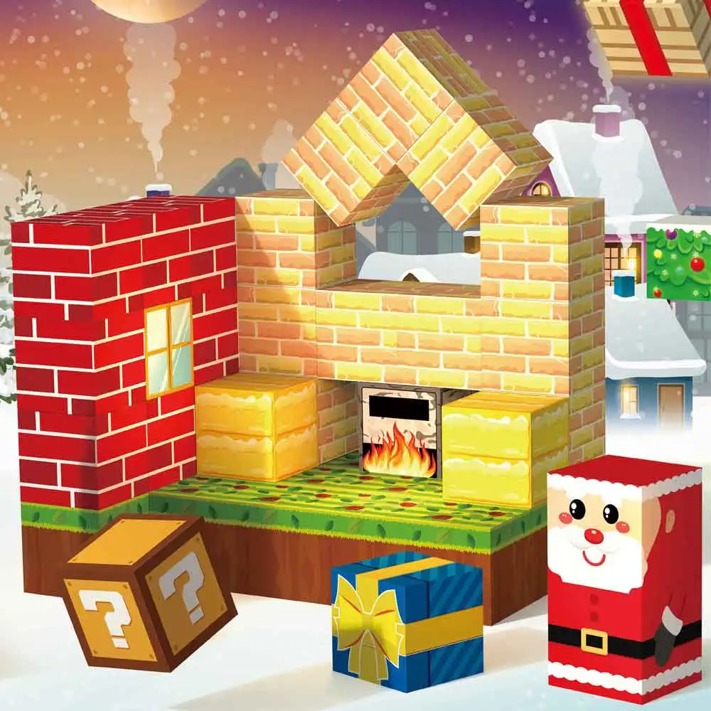 Christmas Gift My World Magnetic Square Puzzle Assembled Game Mini Block Magnetic Blocks Building Toys