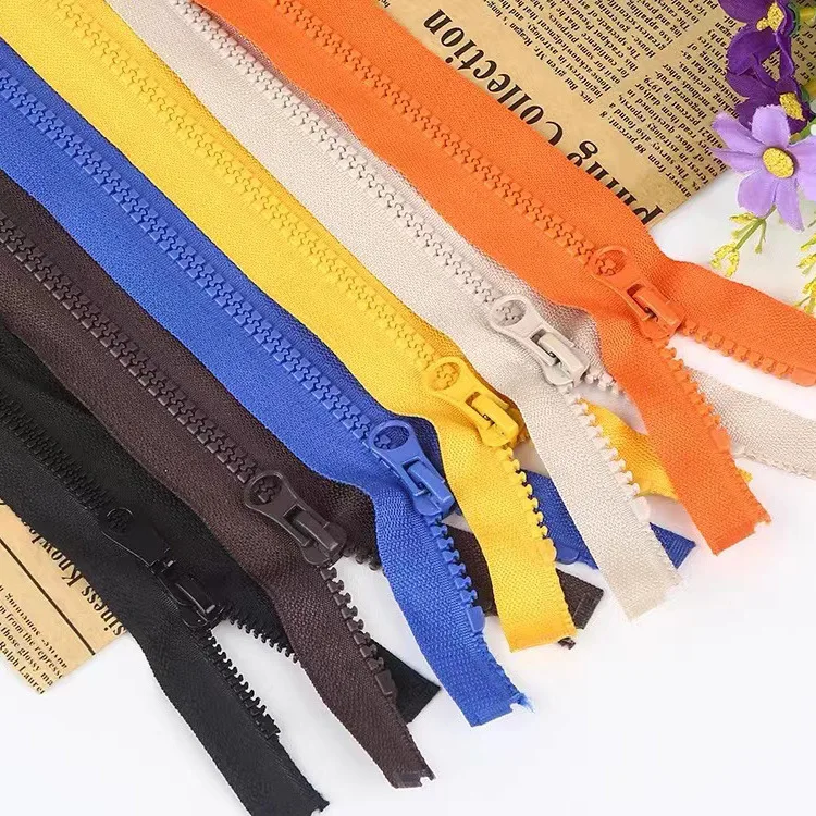 Plastic jacket zipper No 5 Open End Resin zipper Customized Size and Puller by the manufacturer