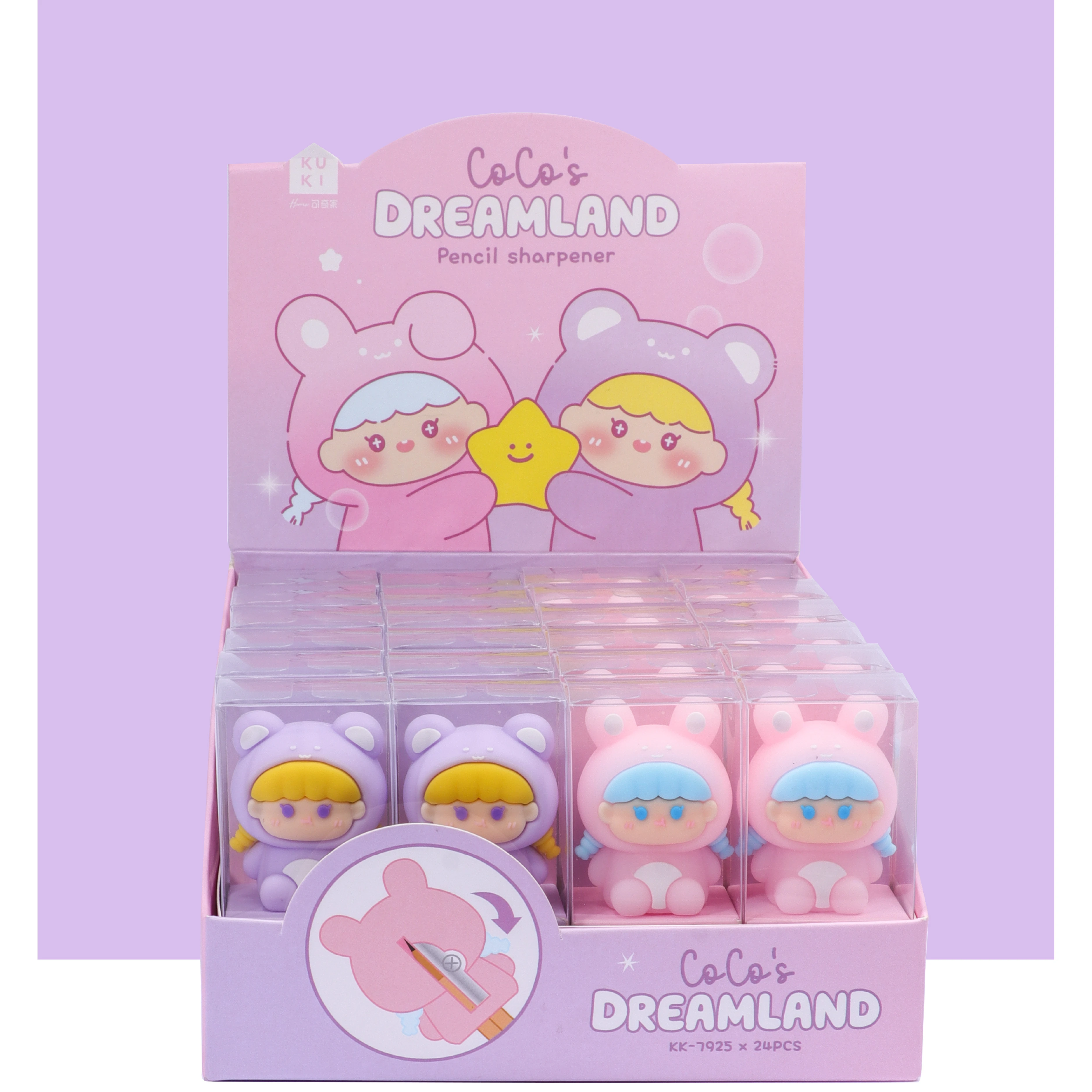 Дешевая стандартная точилка для карандашей школьница милая девушка