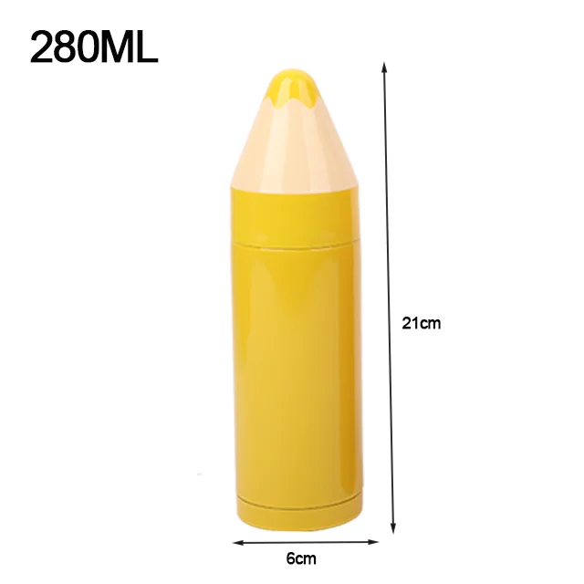 280ML Pencil shaped Creative Color Stainless Steel Vacuum Drink Children Water Bottle Vacuum Flasks Thermoses For Kids