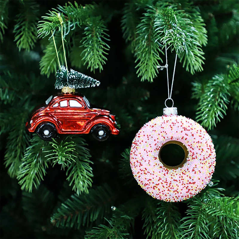 Wholesale High Quality Clear Star Christmas Tree Ornaments Glass Balls Donut Irregular Shape 40cm 5cm Sizes Home Decoration