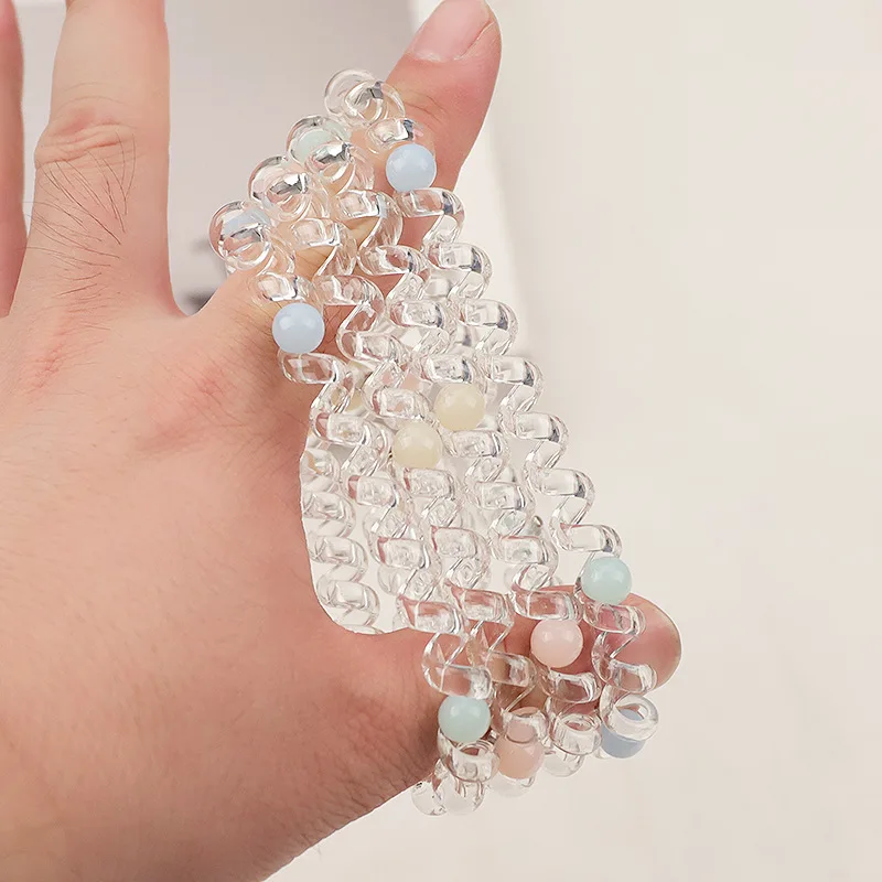 Cute Hair Accessories Partysu Hair Ties For Kids Clear Pin Bead Telephone Scrunchie Kids Elastic Hair Ties Fh Throw