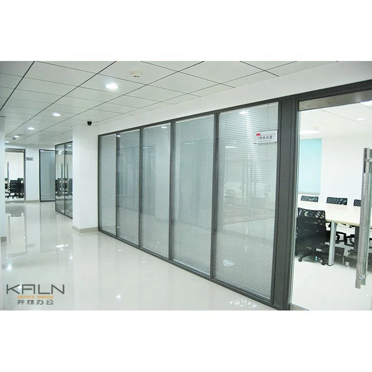 Provide Green Material Office Furniture Screen Glass Room Dividers Interior Partition Wall