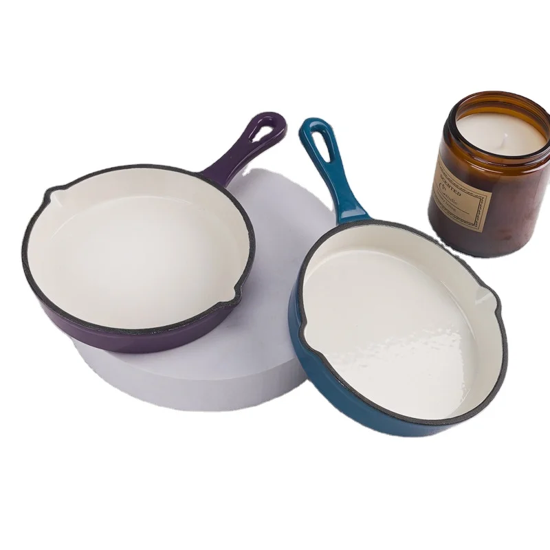 Wholesale Custom Enameled Cast Iron Frying Pan