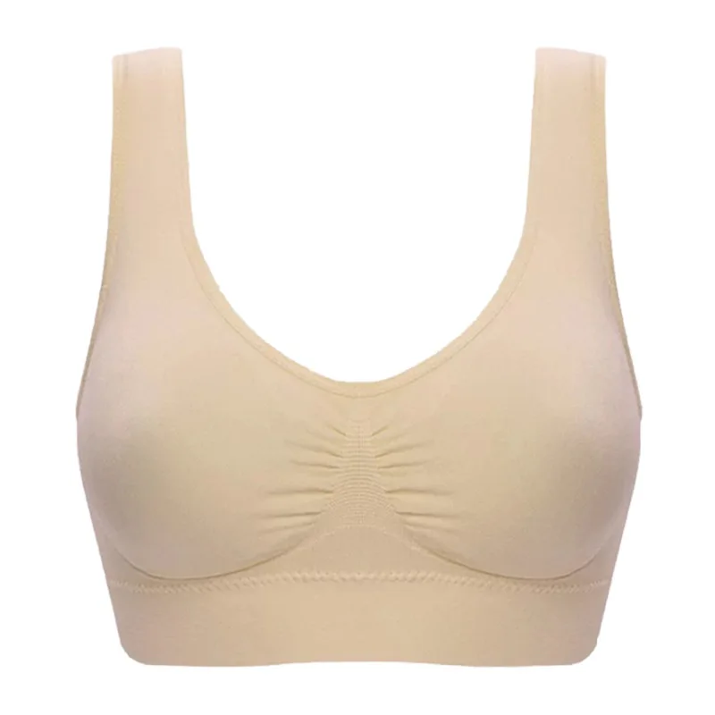 S-6XL Plus Size High Impact Fitness Wear Sports Tops Wire-Free Running Bras Plus Size Comfortable Yoga Bra With Removable Pads