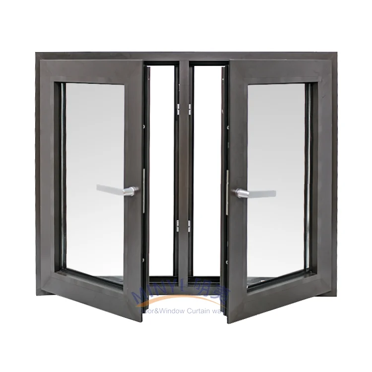 thermal break aluminum casement window double tempered glass Thermal insulation good sealing