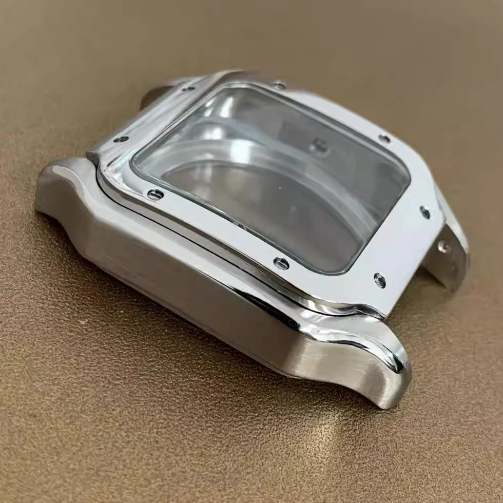 38mm Square Watch Case 316L Steel Watch Accessories Repair and Modification Parts for NH35 NH36 Automatic Movements