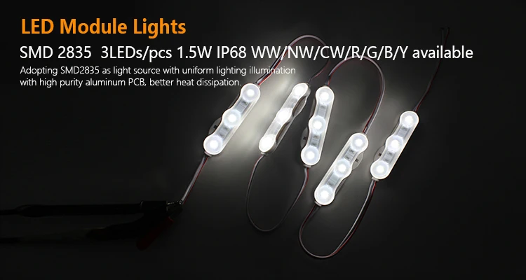 Светодиодный модуль для письма 6500K 15000K 12V водонепроницаемый IP68 SMD 2835
