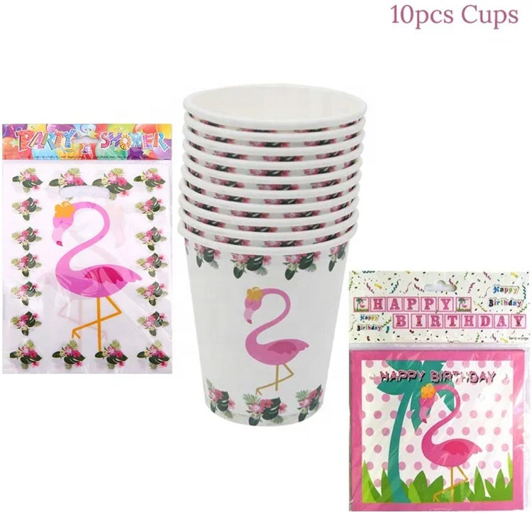 UMISS Paper 98Pcs Complete Party Decorations for Tropical Birthday, Luau Summer Hawaiian Party Favors Flamingo Party Supplies