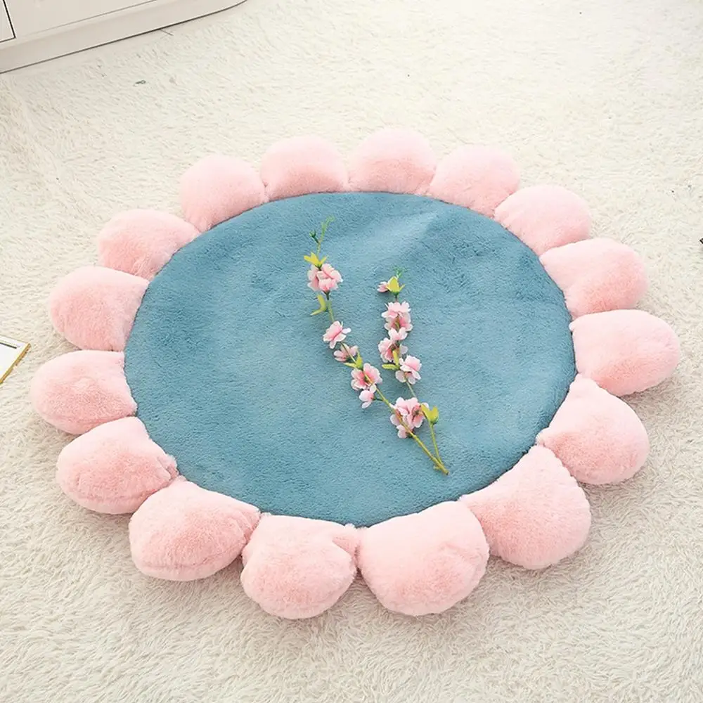 Wholesale soft plush stuffed flower play mat for baby pad plush baby play mat