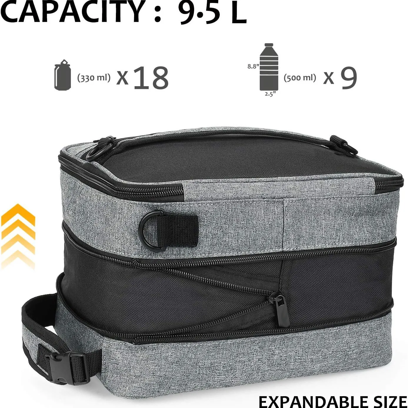 Custom unisex Expandable Insulated Lunch Bag, Leakproof Flat Lunch Cooler Tote with Shoulder Strap for Men and Women