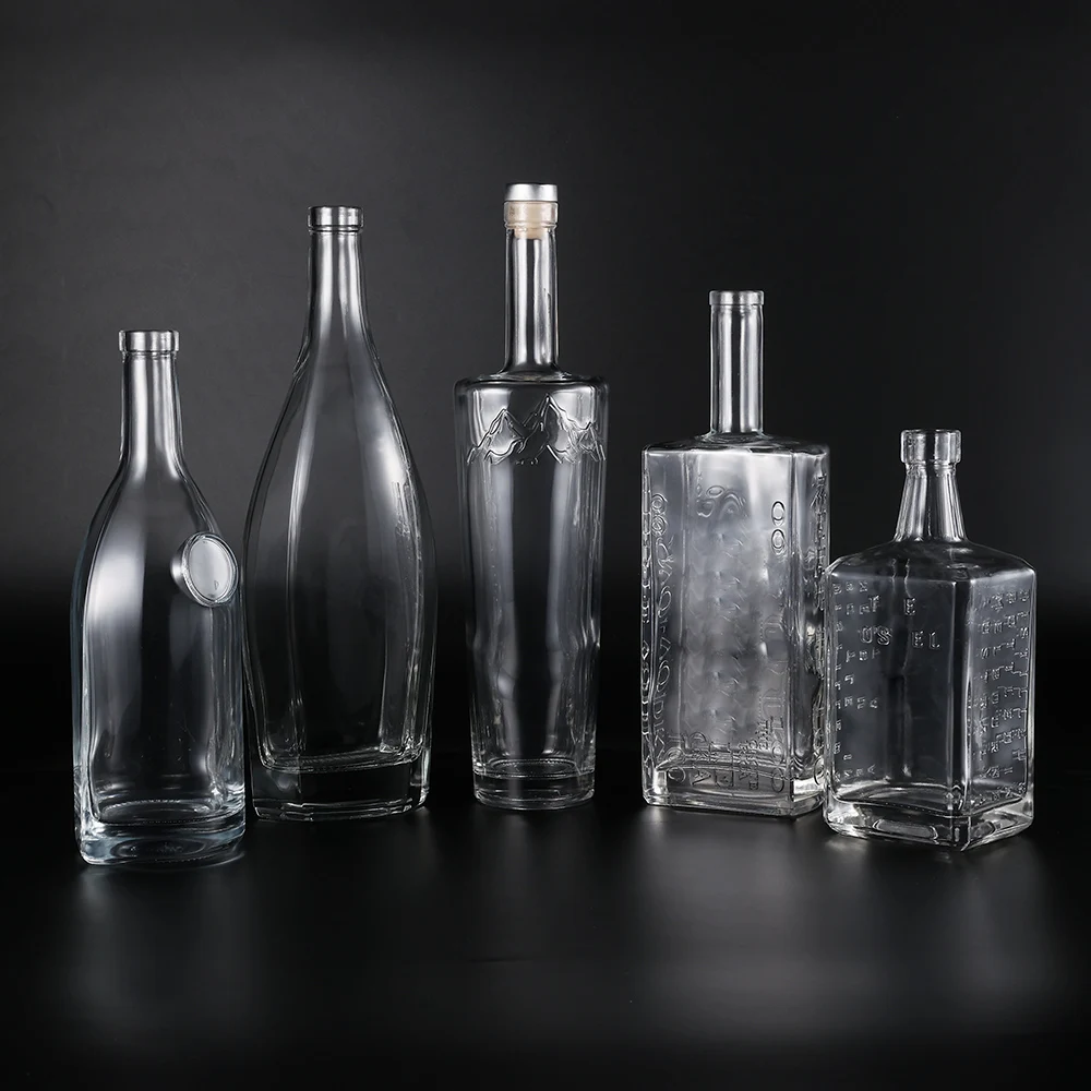 Custom Empty Wine Whiskey Vodka Glass Liquor Bottle