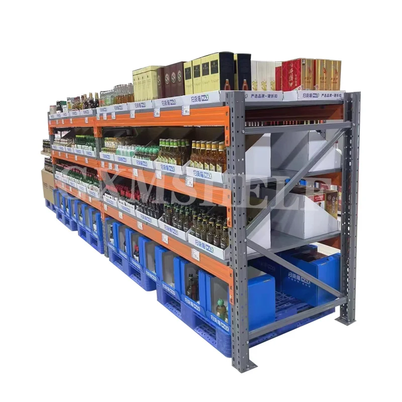New design supermarket storage shelf customized metal heavy duty 3 tiers multifunctional supermarket gondola  rack