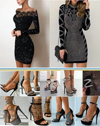 Long sleeve lace Crop Top silver powder dresses Off Shoulder Contrast Lace Glitter Bodycon Dress