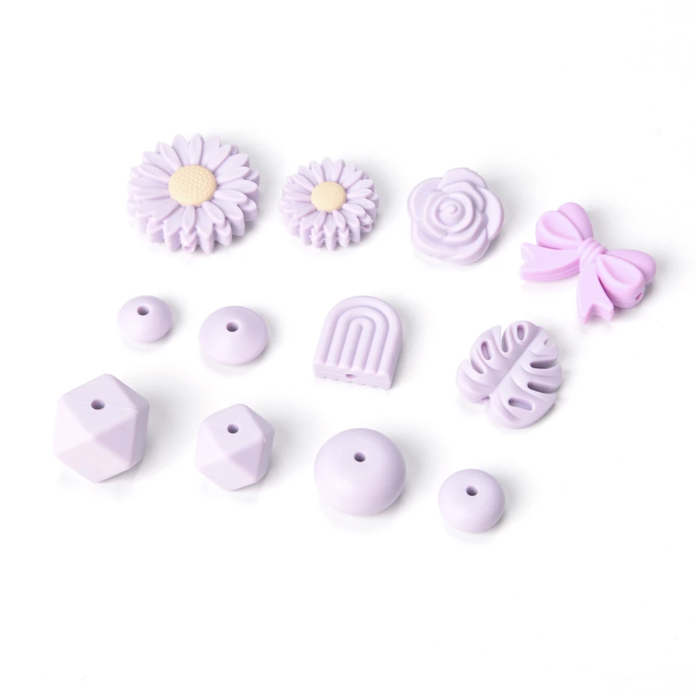 Low Moq Wholesale Baby Teething Custom Silicone Beads BPA Free Silicone Beads Keychain Rainbow Arch Silicone Beads for Pacifier