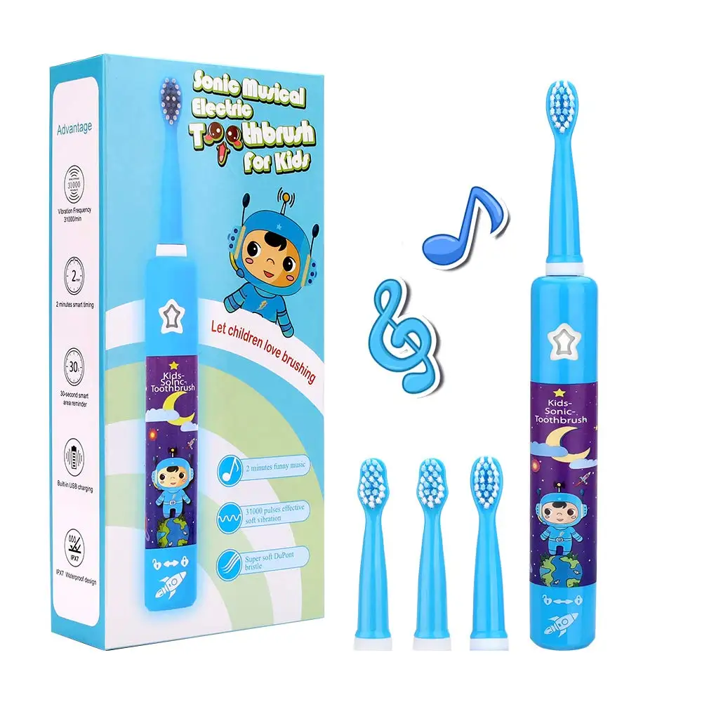 New designed music singing electric toothbrush for kids cartoon cute girl kids toothbrush easy to clean the teeth