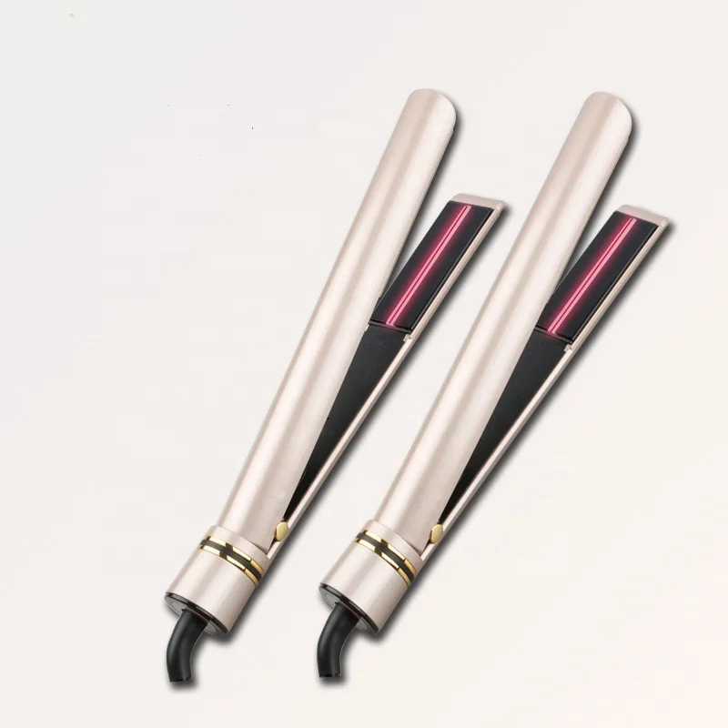 New product 2 in 1 tourmaline ceramic fast heating curler LCD professional dry wet dual-use infrared hair straightener