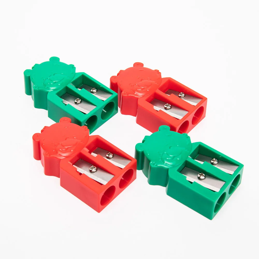 Оптовая продажа, недорогие высококачественные милые острые карандаши в форме медведя с двойным отверстием для детей