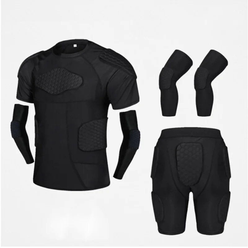 Padded Football Protective Gear Set Training Suit for Soccer Basketball Shirt Rib Body Safe Guard Shoulder Chest Protector Suit