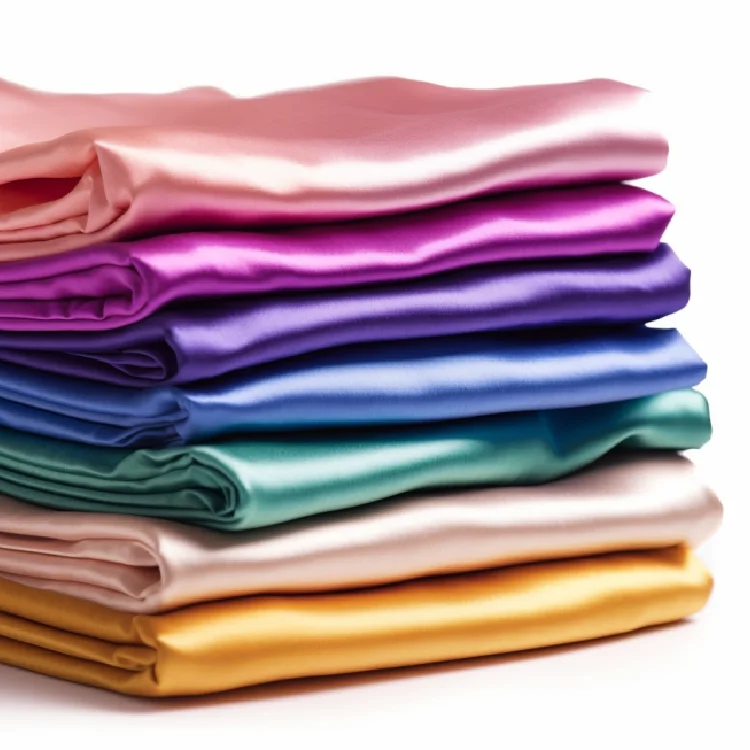 Factory Direct Sales Shiny Satin Fabric 100% Polyester Silk Mikado Satin Fabric for Wedding/Dress