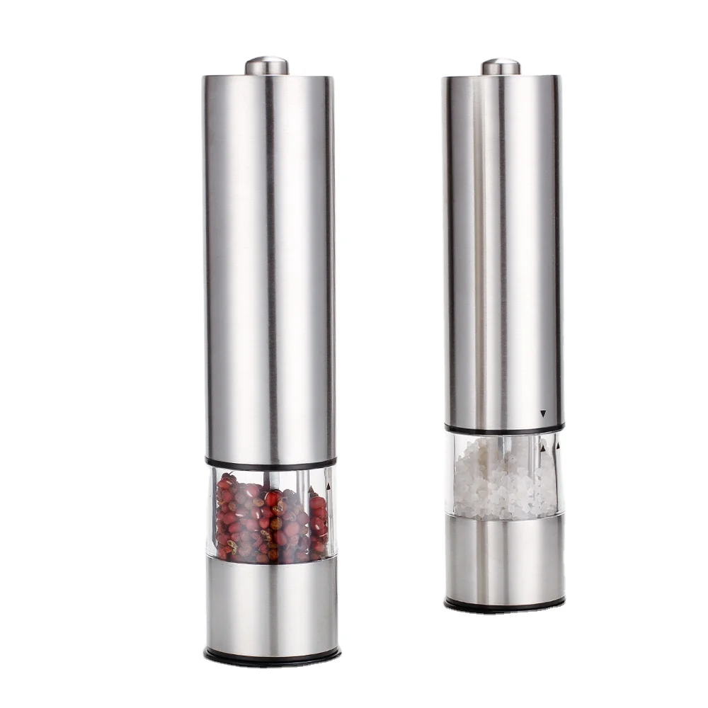 Stainless Steel Battery Operated Electric Salt Pepper Spice Grinder with Adjustable Ceramic