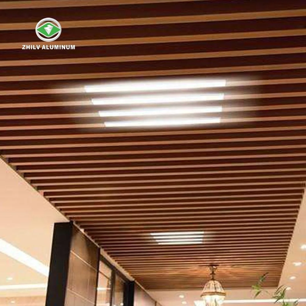 
Деревянная зернистая алюминиевая деревянная цветная перегородка для потолка 