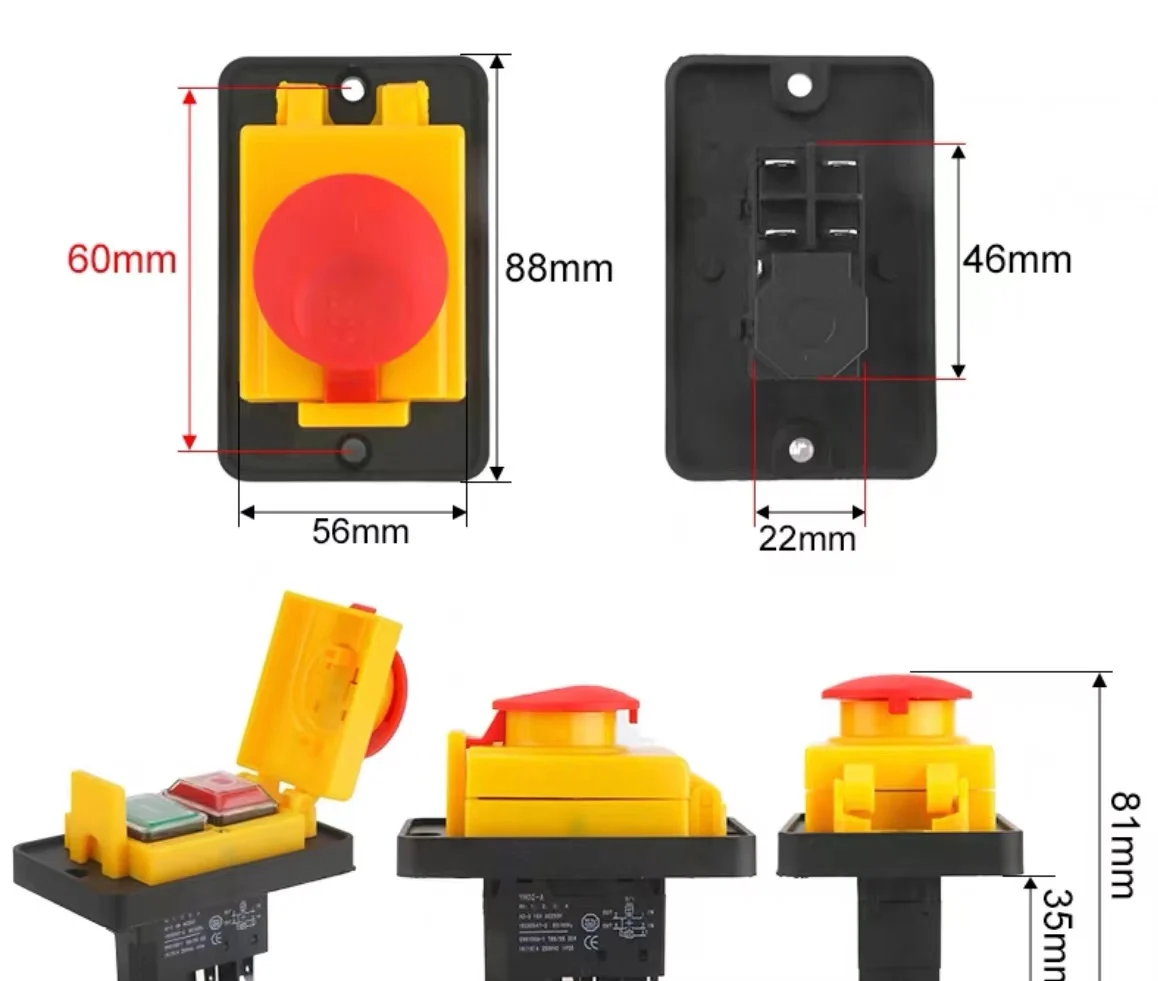 Electromagnetic button switch waterproof switch slicing machine switch