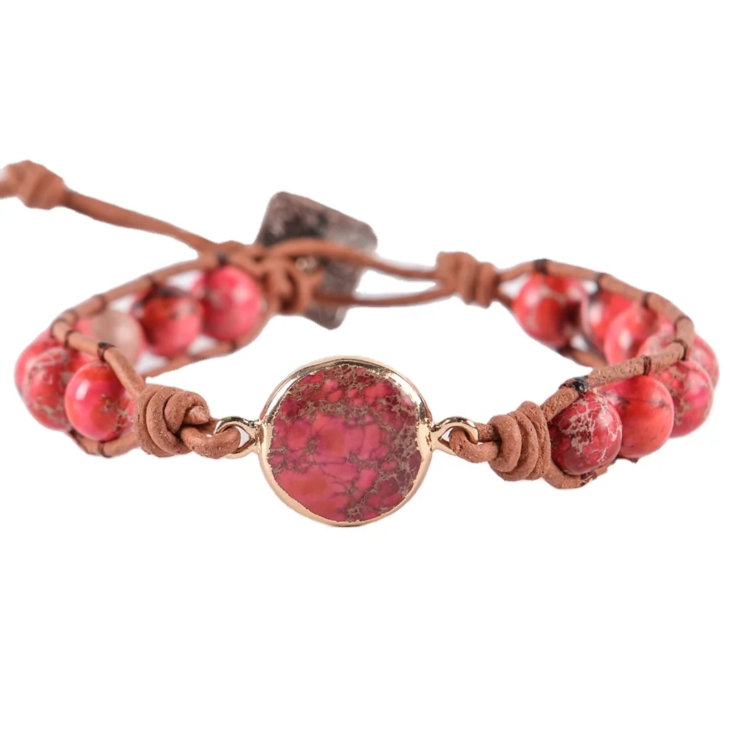 Unique Natural Stone Coin Charm Bracelets String Braided Macrame Bracelets Classic Friendship Wrap Bracelet Women Jewelry Wholes