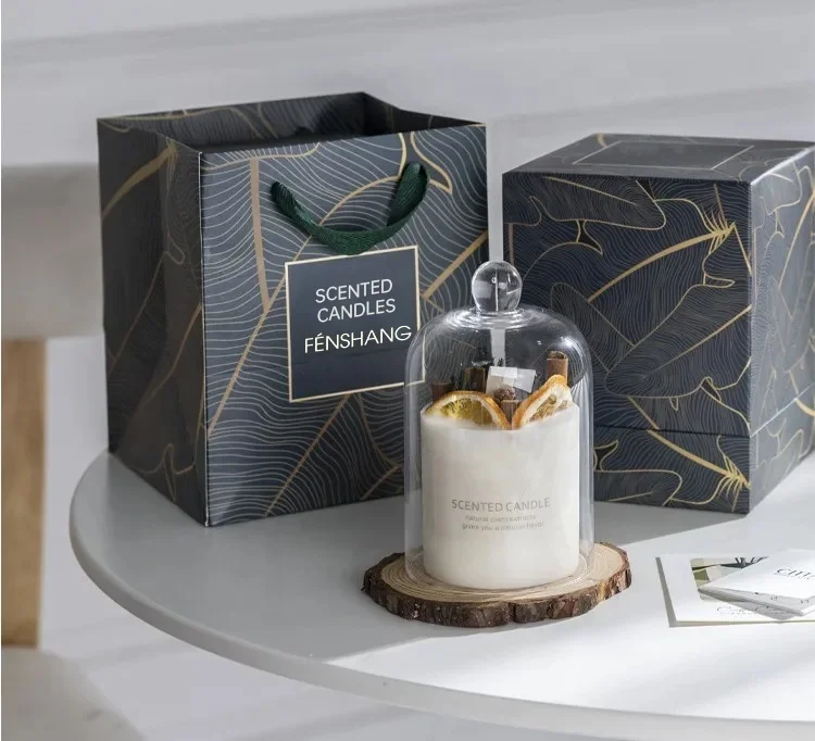 Wholesale Luxury scented candles soy wax and fragrance oils aromatherapy aroma candles with glass jar tin gift box