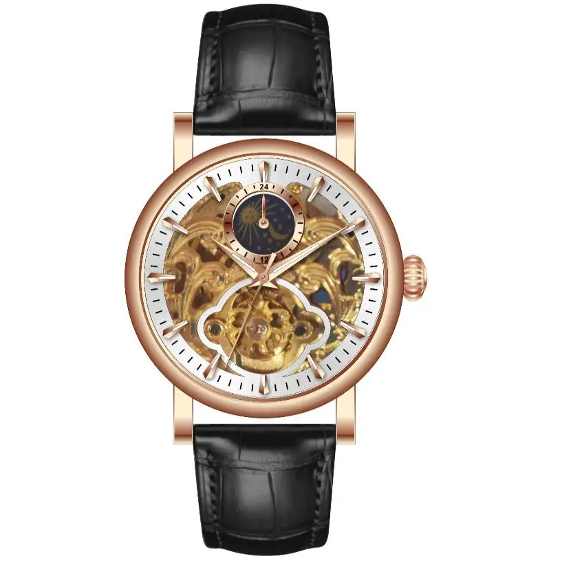 Skeleton automatic mechanical Wrist watches jam tangan original murah original