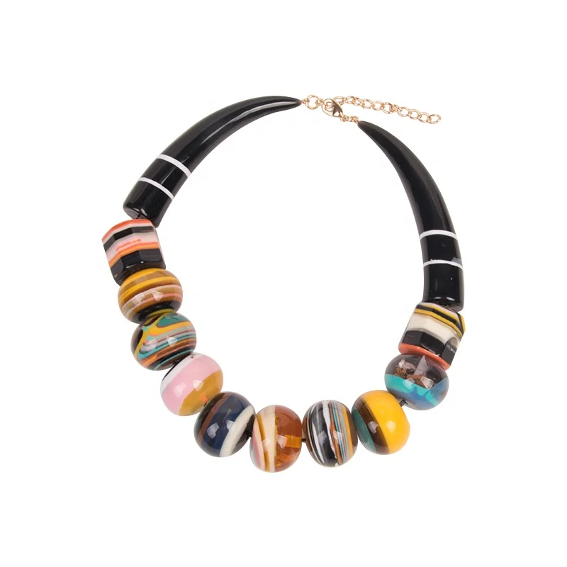 Jewelry Trends Fashion Wooden Beads Artificial Chain Necklace Bead Chain  Necklace Jewelry