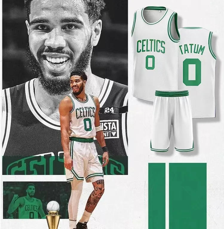 Изготовленный на заказ такой же стиль для Tatum Celtics Jersey с вашим собственным именем номер фирменного логотипа