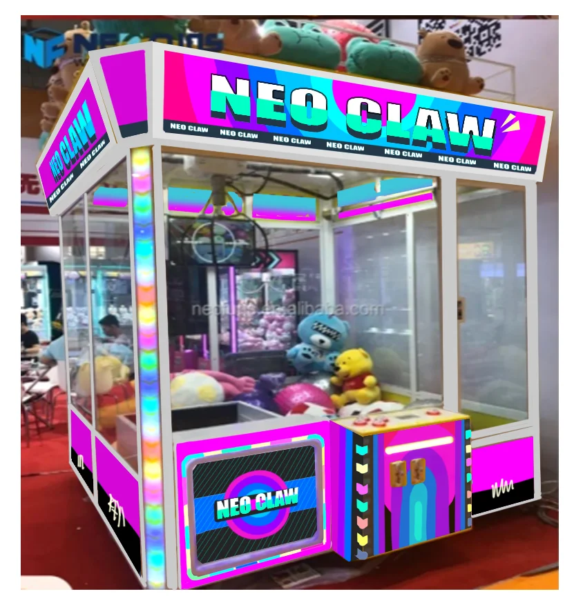 Factory supply claw machine big game crane metal case large plush toy prize grabber for arcades amusement rides