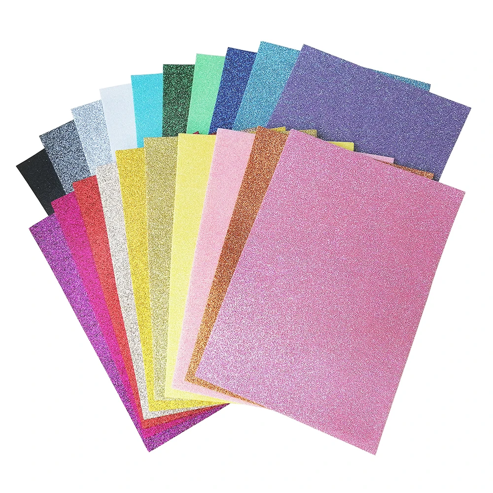 Glitter felt fabric sheet for crafts and party with 20 colors for choice size 20x30cm 10pcs packing for toy party theme projects
