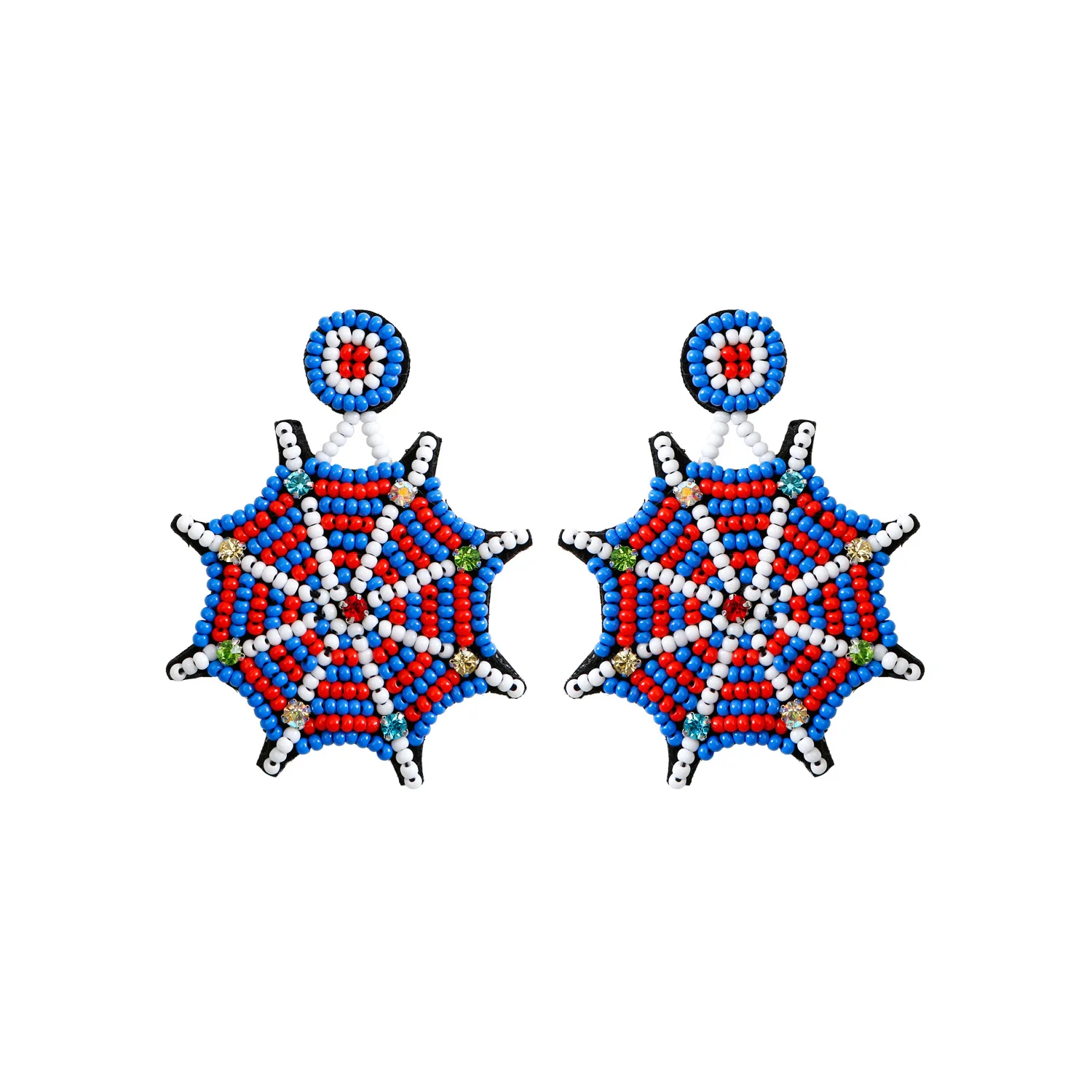 2022 New punk Halloween earrings hand-woven rice bead earrings hand made Halloween spider web earrings