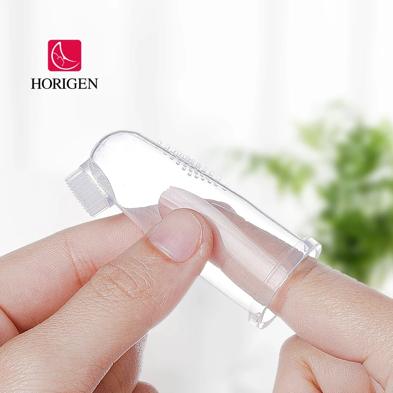 Hot Selling High quality Kids Toddlers Oral Cleaning Massaging Easy Oral Hygiene Soft Silicone Baby Finger Toothbrush