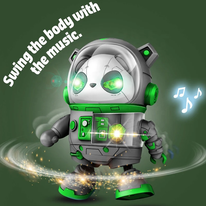 BGL Mechanical Panda With Music Cool Lights Dancing Panda Electric Walking Rotate Robot Toys For Kids