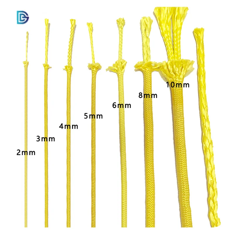GDE High Strength Aramid Fiber Fire Proof Winch Rope 1mm - 18mm for Towing