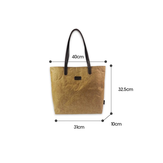 Custom Blank Large Waterproof Dupont Brown Paper Shopping Reusable Tyvek Tote Bag With Logo